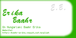 erika baahr business card